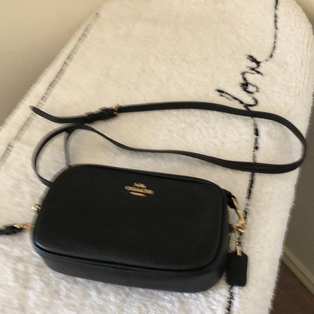 Coach pebble black leather crossbody